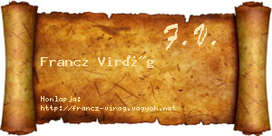 Francz Virág névjegykártya